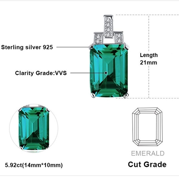 💚 6ctw Nano Russian Emerald Necklace 💋 - Picture 5 of 6
